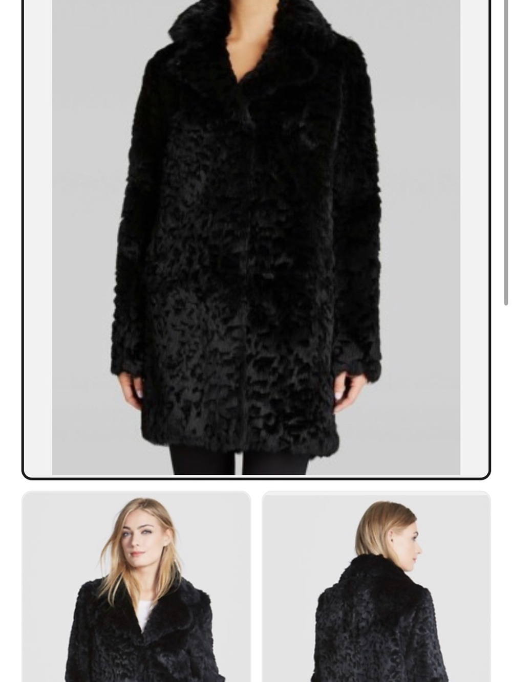 Vintage Diane von Frustenberg
Black Rabbit Coat

Size M/L
